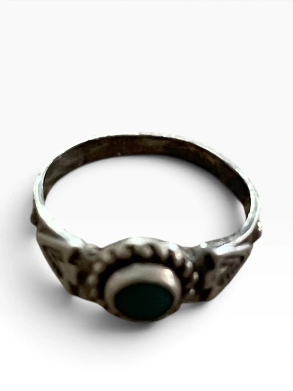 Sterling Silver Green Stone Women's Ring